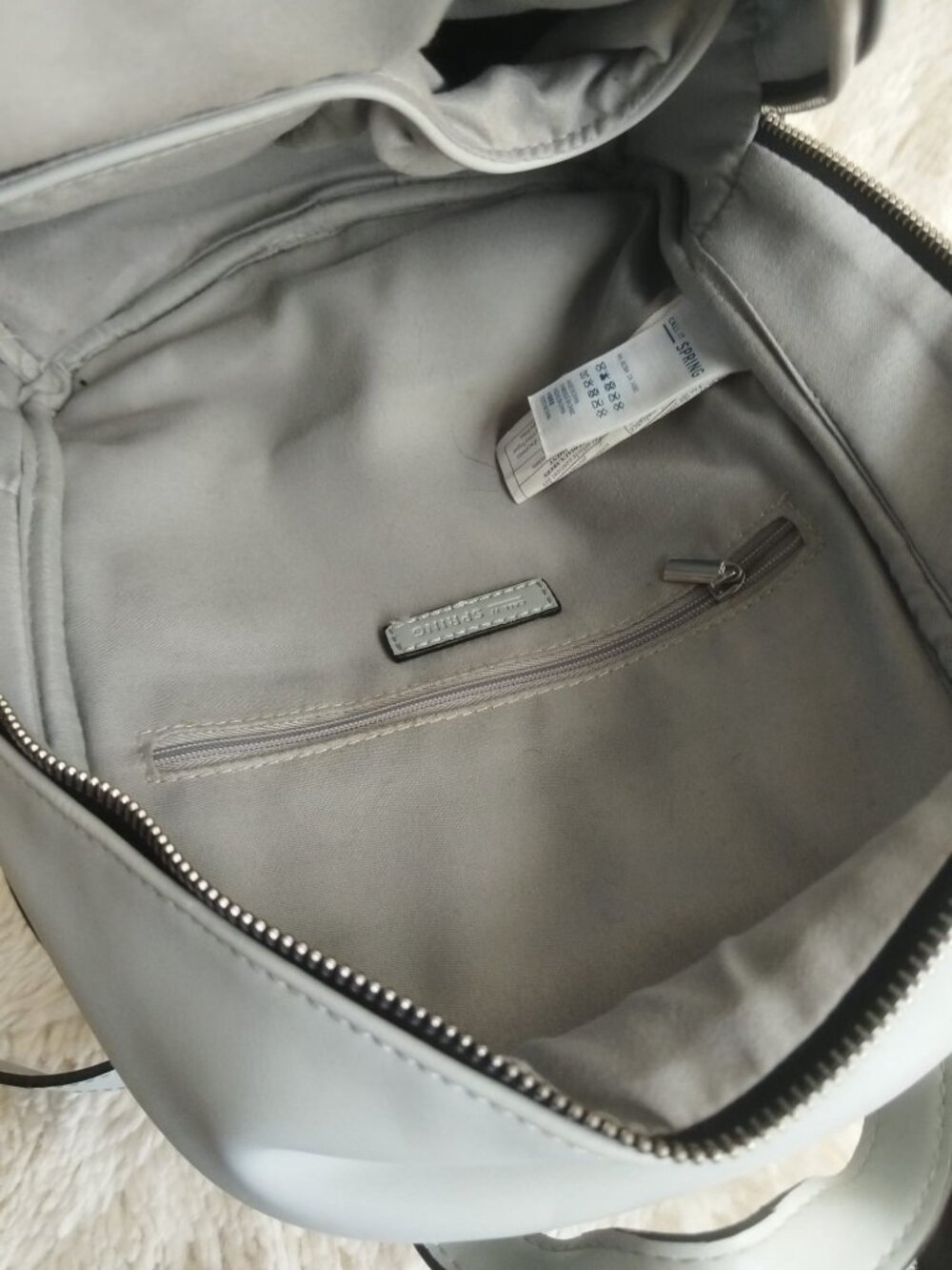 Call It Spring Light Grey Studded Rhinestone Mini Backpack Faux Leather - Picture 11 of 13